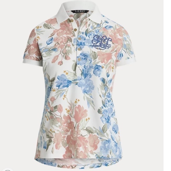 NWT POLO RALPH LAUREN Floral Piqué Polo Shirt New With Tag Size XL - Picture 2 of 6